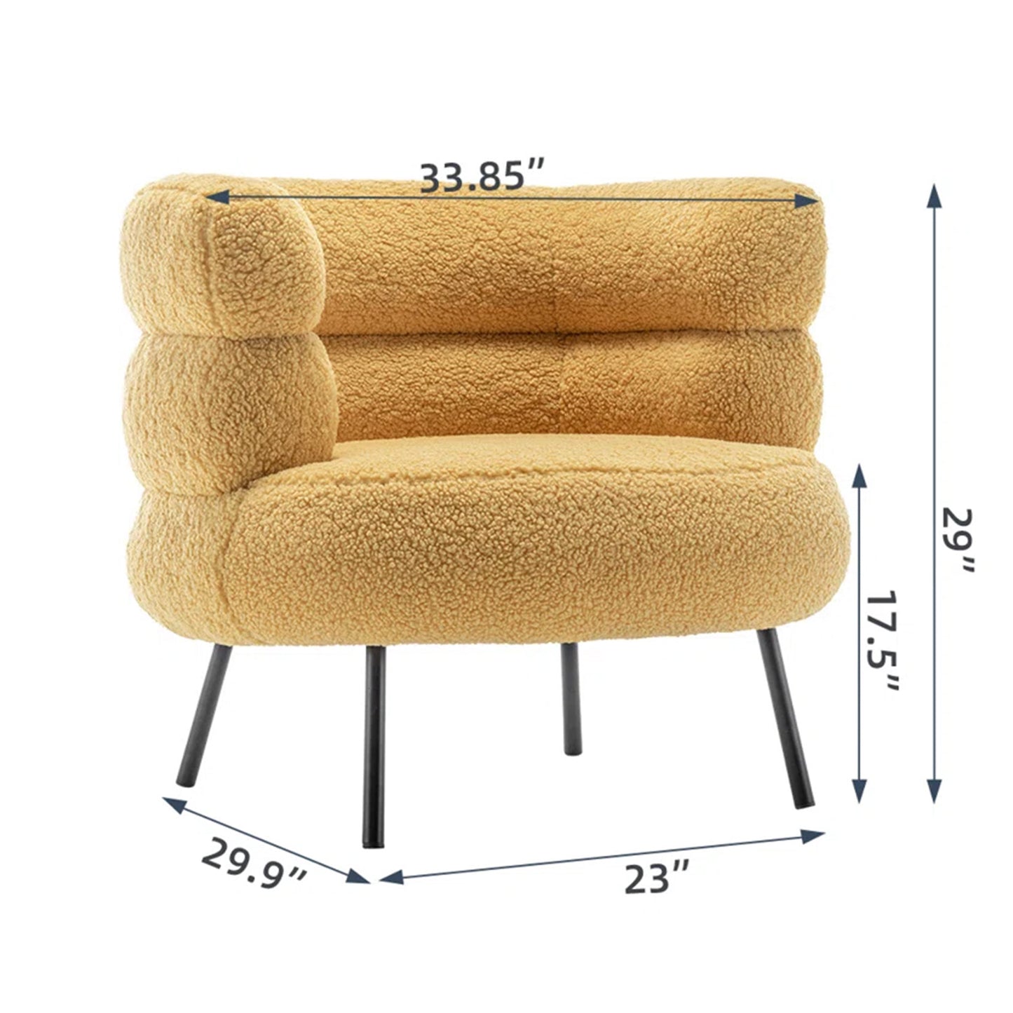 Exquisite Boucle Accent Chair Design Mustard