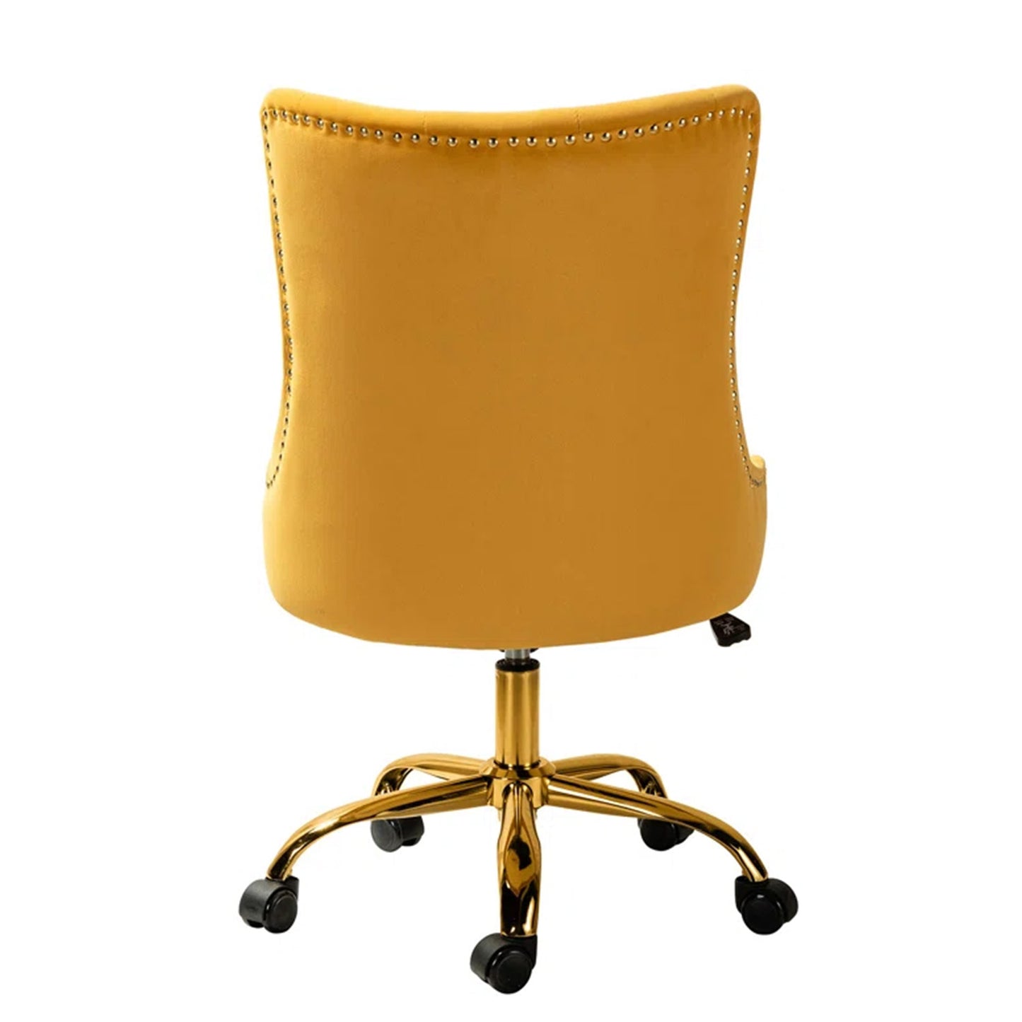 Boss Velvet Tufted Office Chair With Wheels Yellow