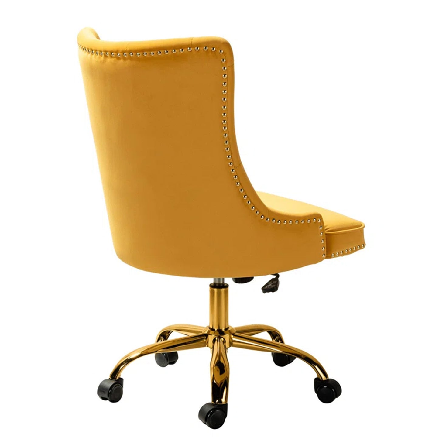 Boss Velvet Tufted Office Chair With Wheels Yellow