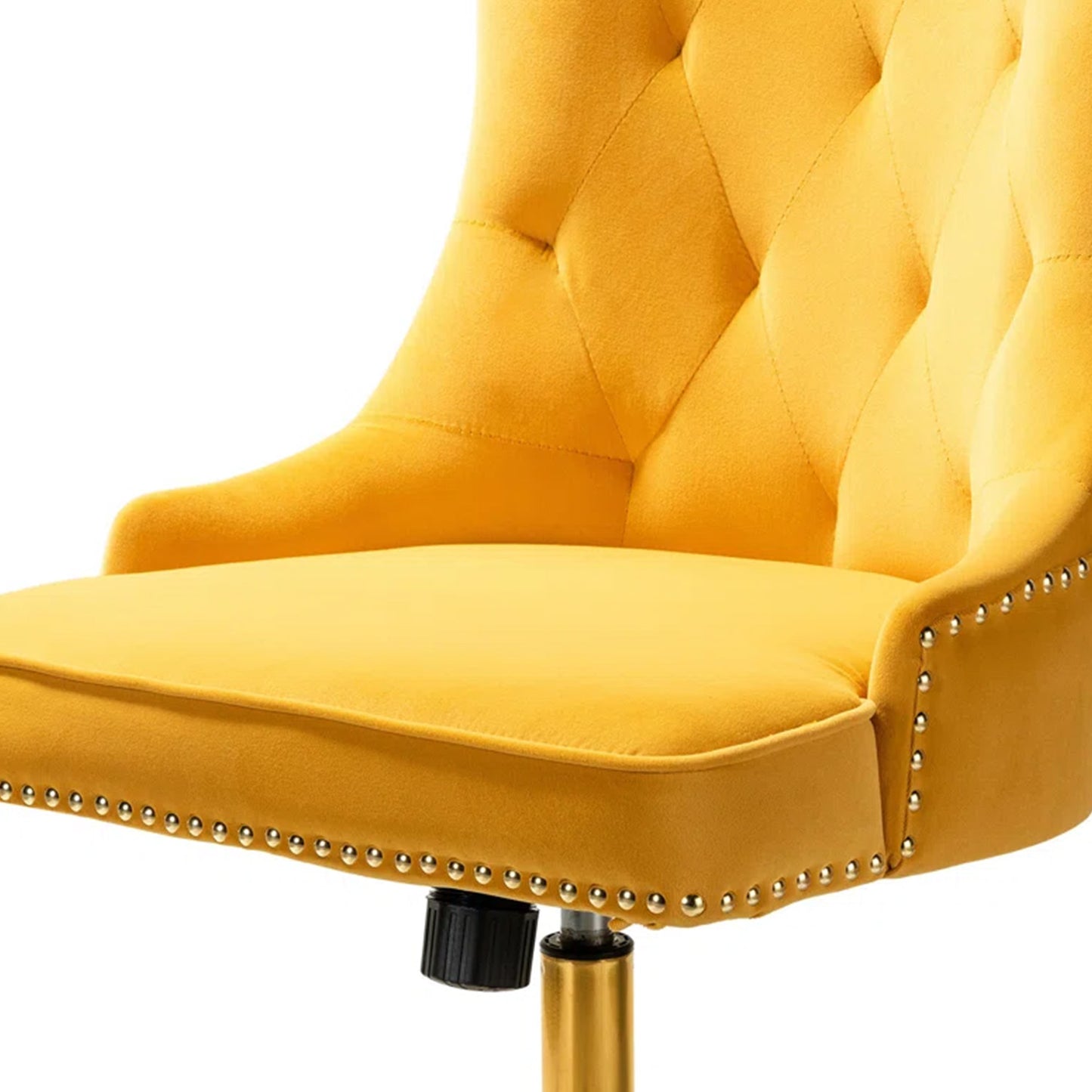 Boss Velvet Tufted Office Chair With Wheels Yellow