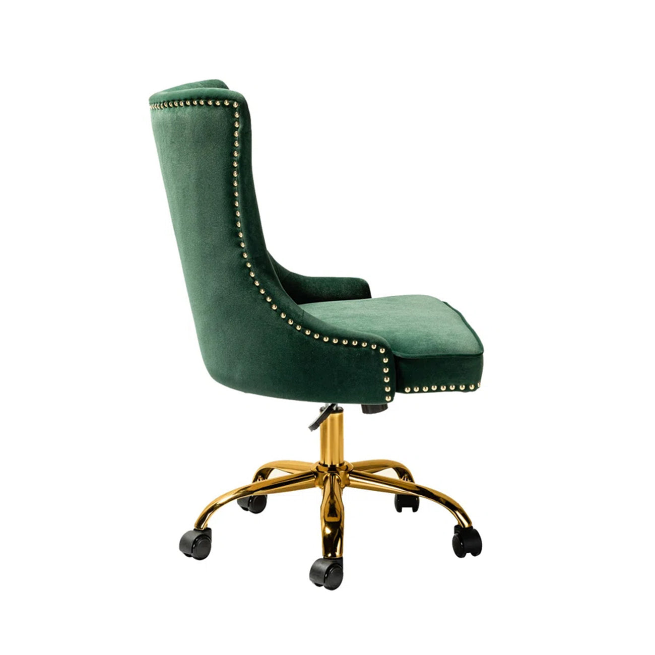 Boss Velvet Tufted Office Chair With Wheels Green