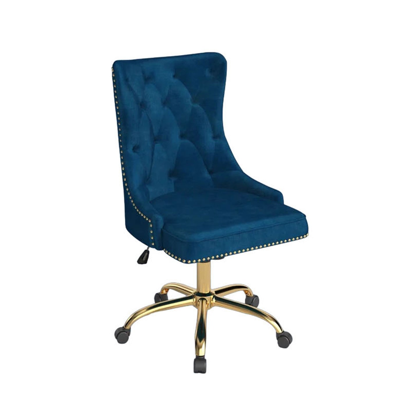 Boss Velvet Tufted Office Chair With Wheels Blue