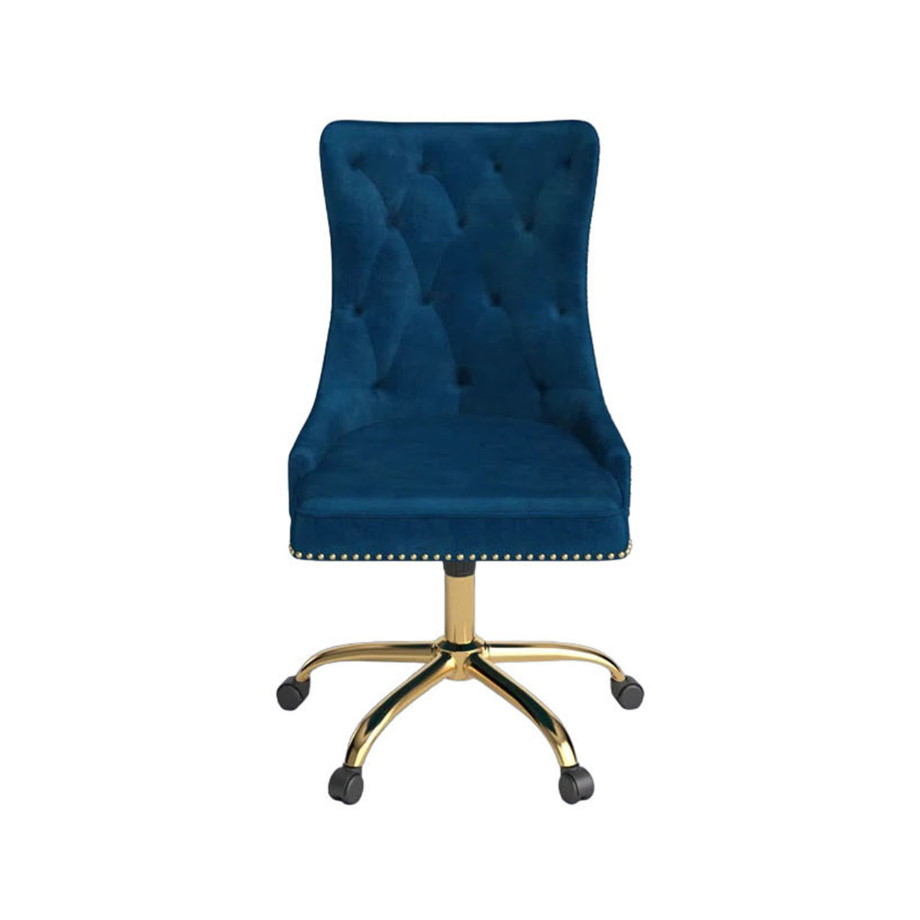 Boss Velvet Tufted Office Chair With Wheels Blue