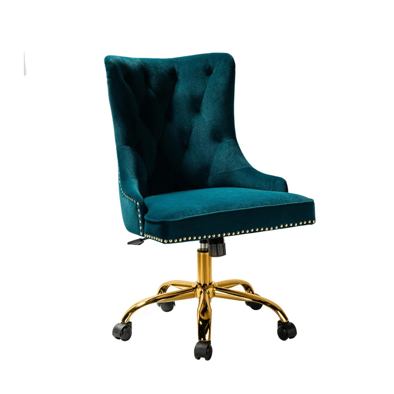 Boss Velvet Tufted Office Chair With Wheels Teal