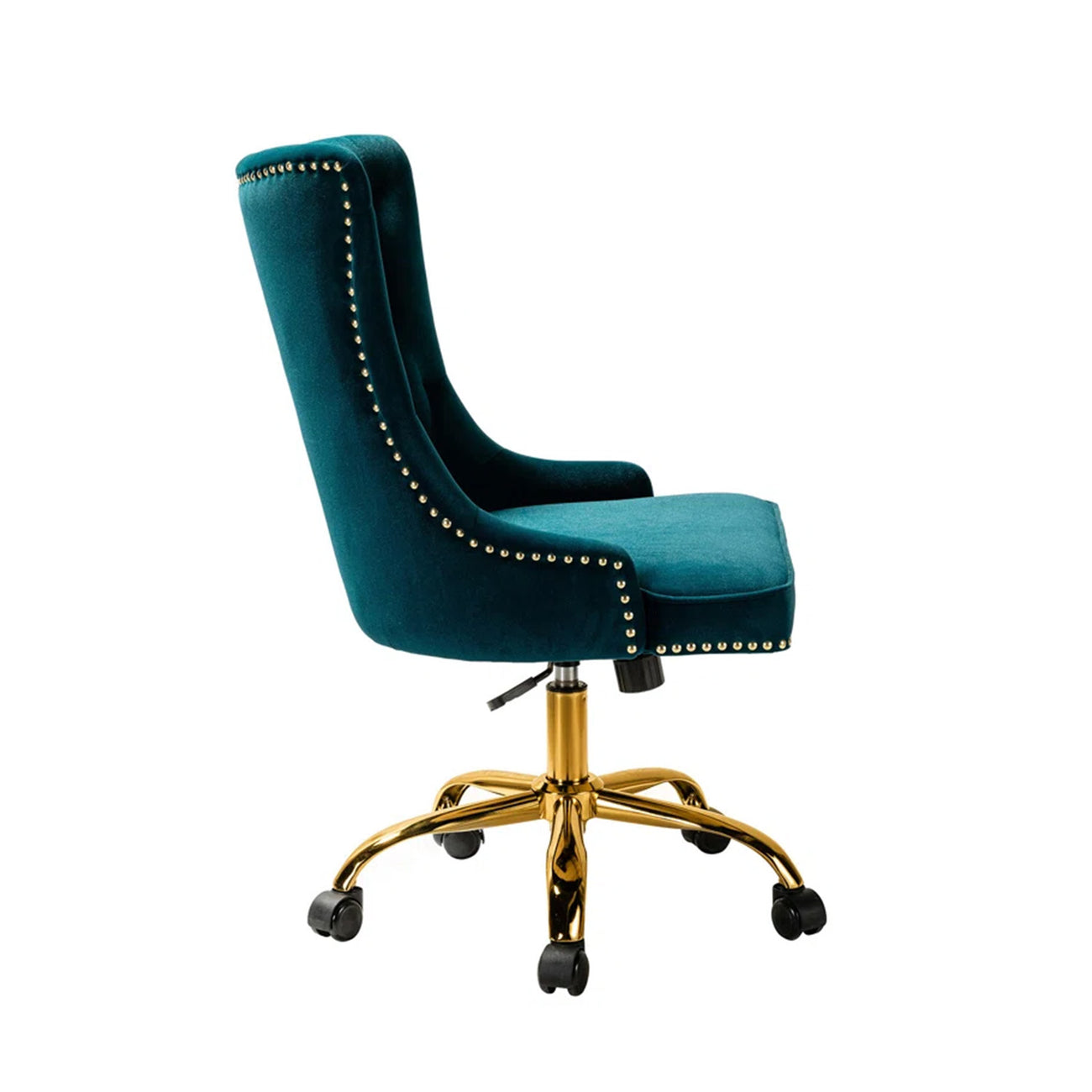 Boss Velvet Tufted Office Chair With Wheels Teal