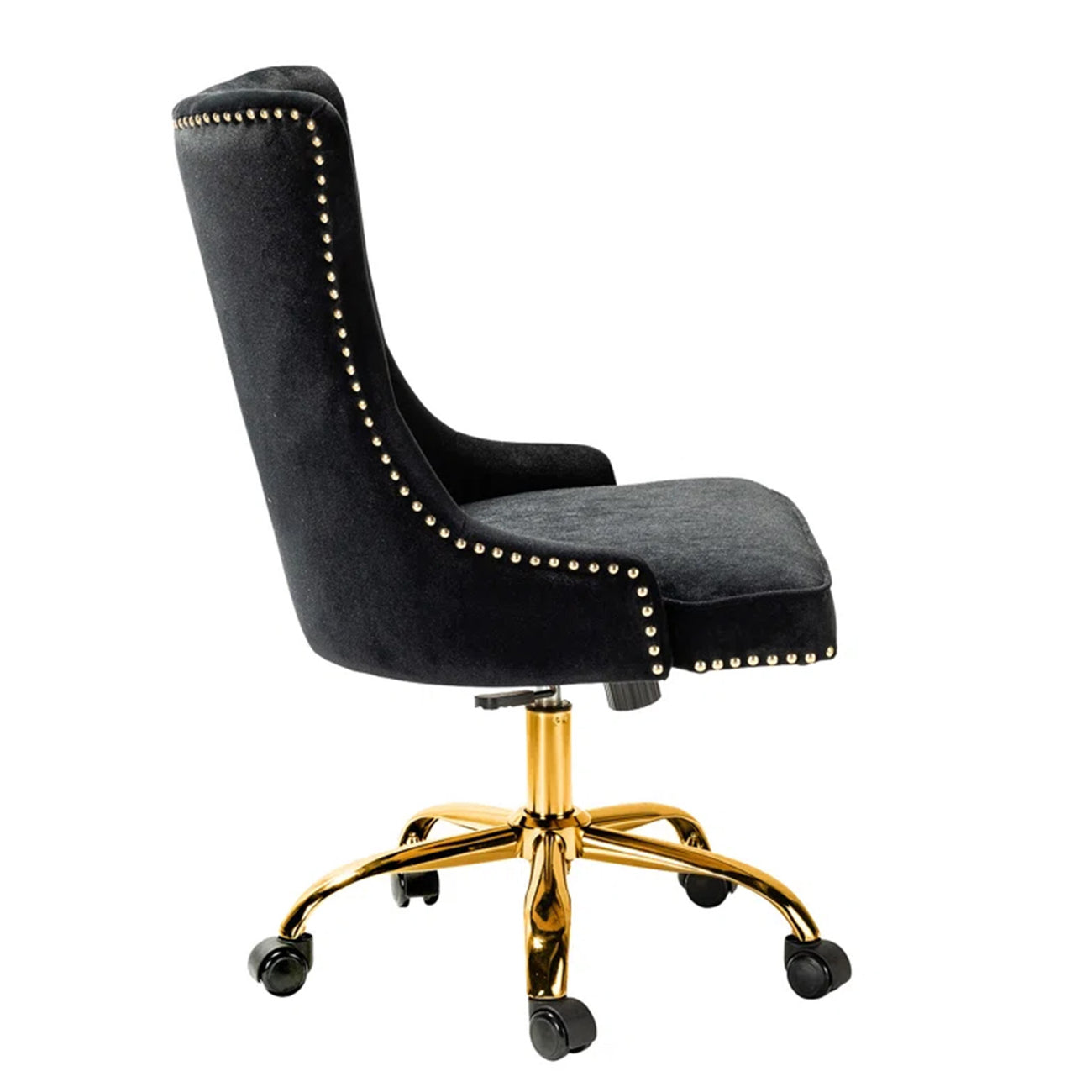 Boss Velvet Tufted Office Chair With Wheels Black