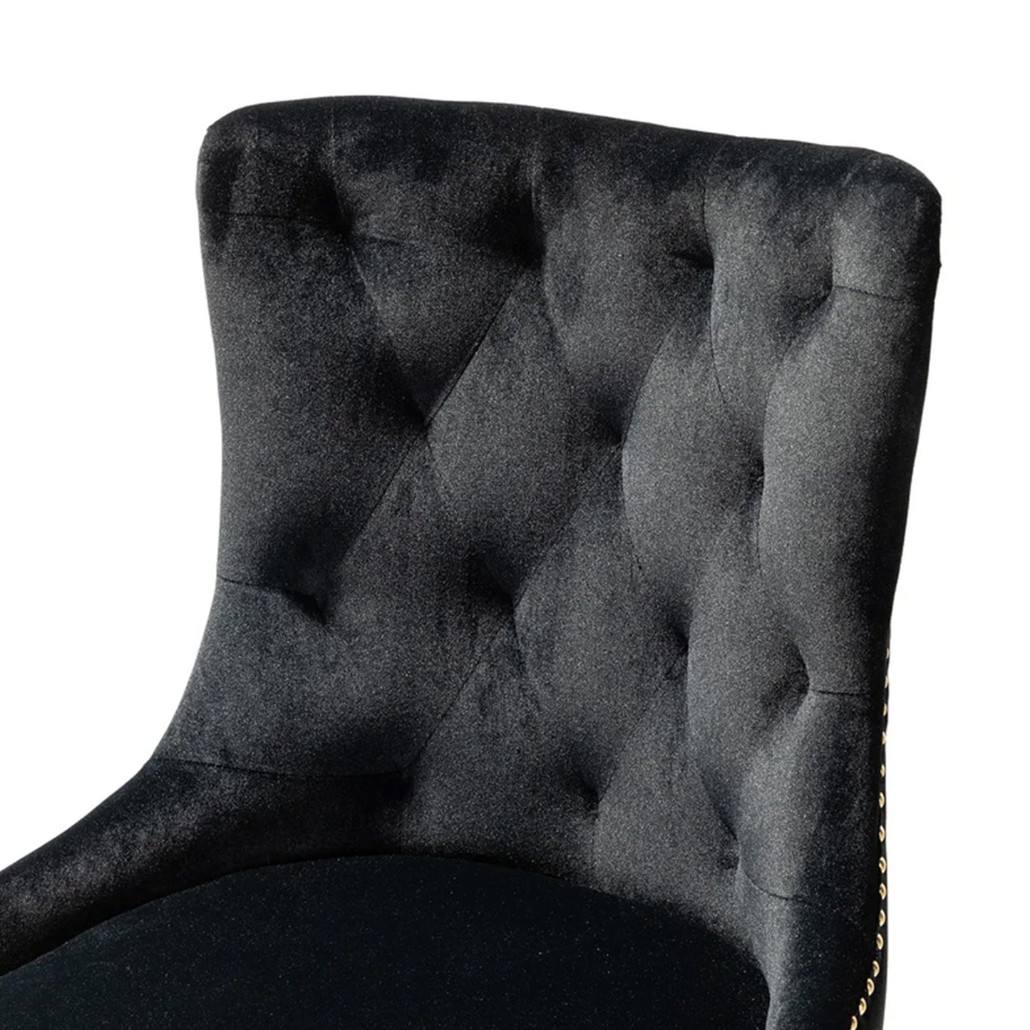 Boss Velvet Tufted Office Chair With Wheels Black