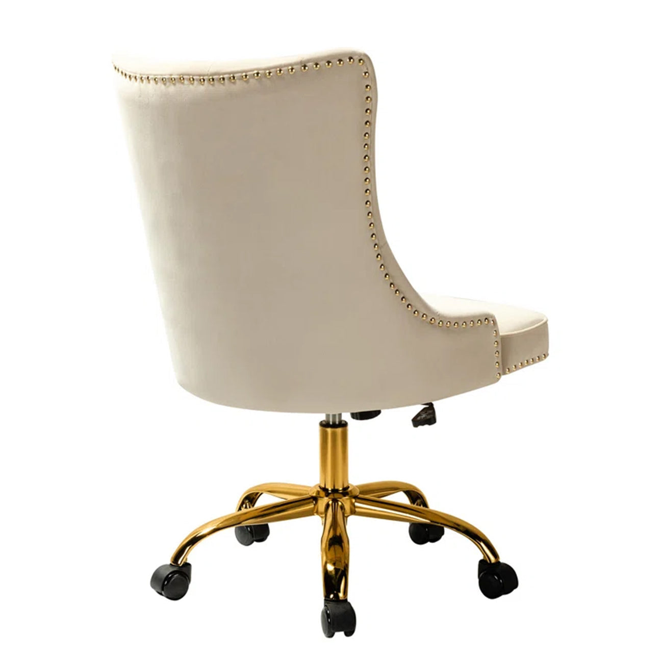 Boss Velvet Tufted Office Chair With Wheels Beige