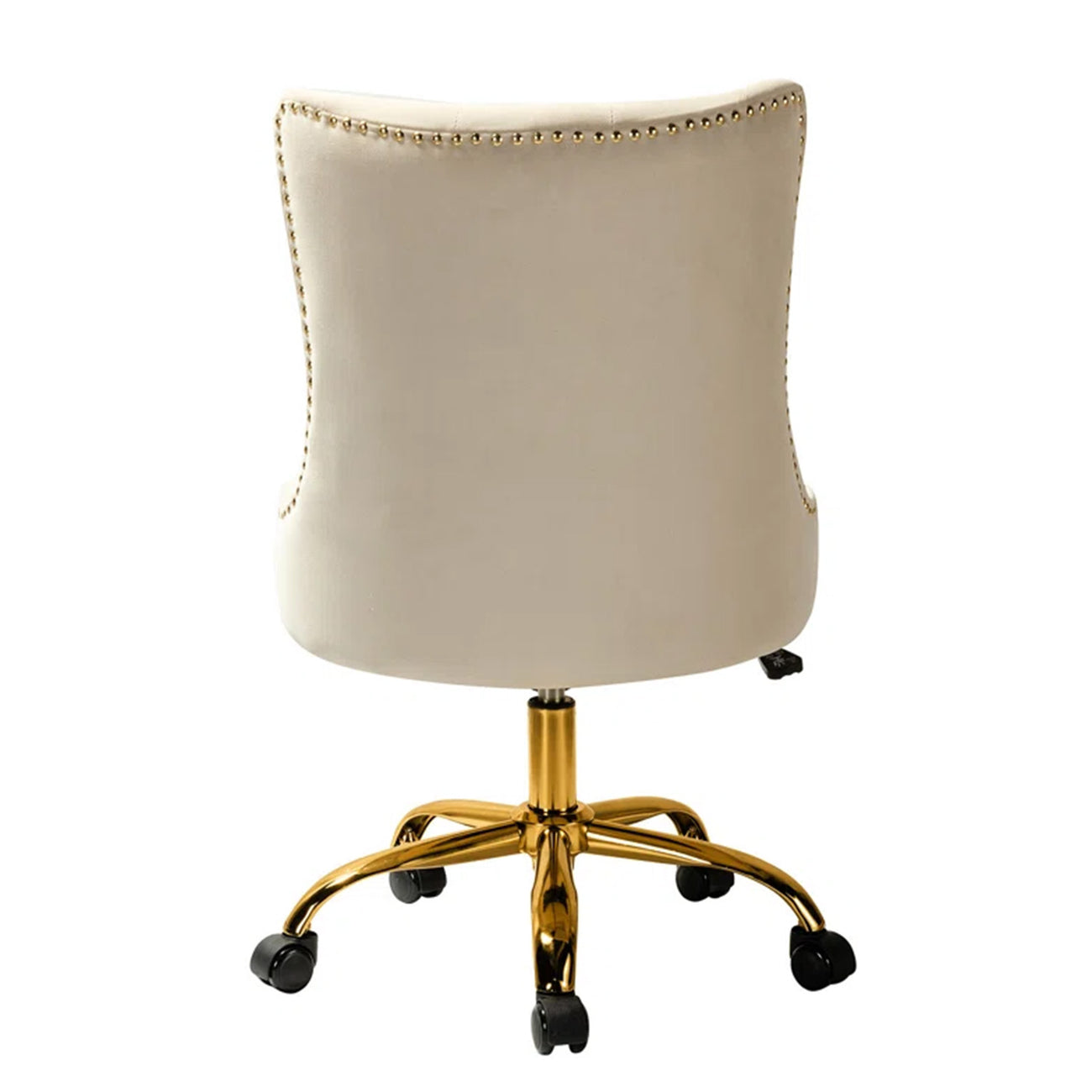 Boss Velvet Tufted Office Chair With Wheels Beige