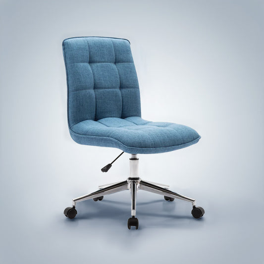 Tufted Upholstered Home Office Chair Blue