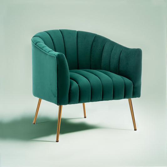 Gilded Lounge Armchair Elegance Velvet Green