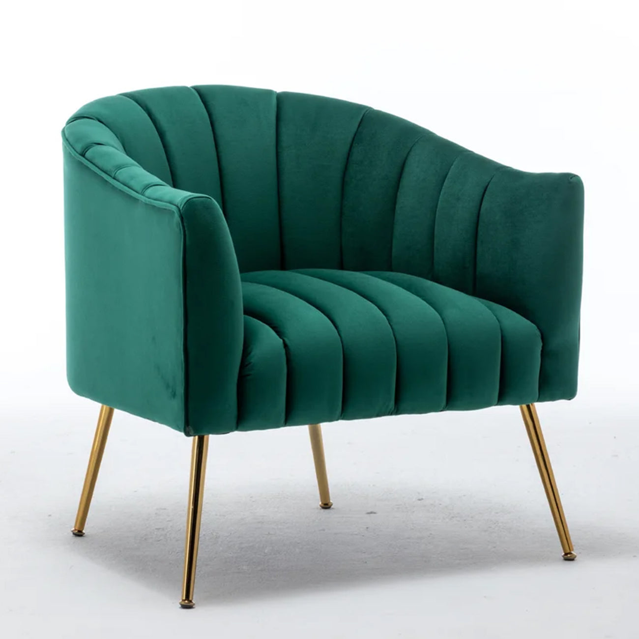 Gilded Lounge Armchair Elegance Velvet Green