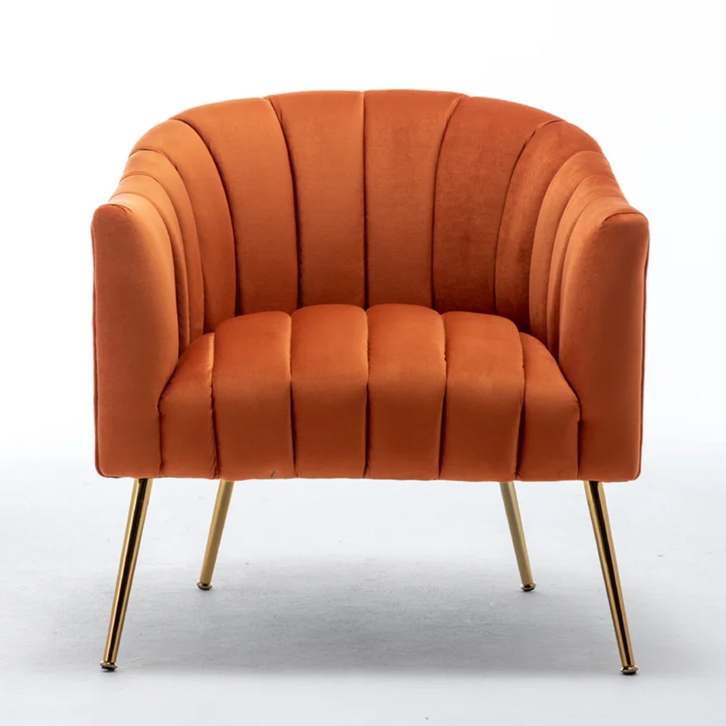 Gilded Lounge Armchair Elegance Velvet Orange