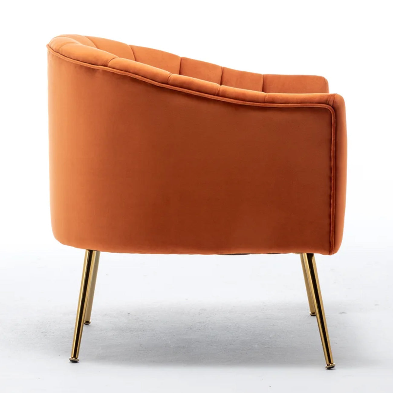 Gilded Lounge Armchair Elegance Velvet Orange