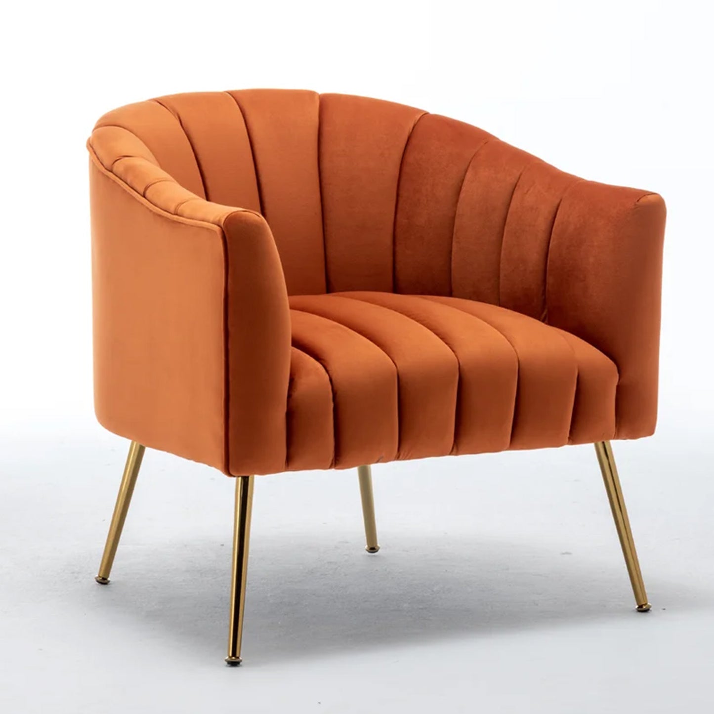 Gilded Lounge Armchair Elegance Velvet Orange