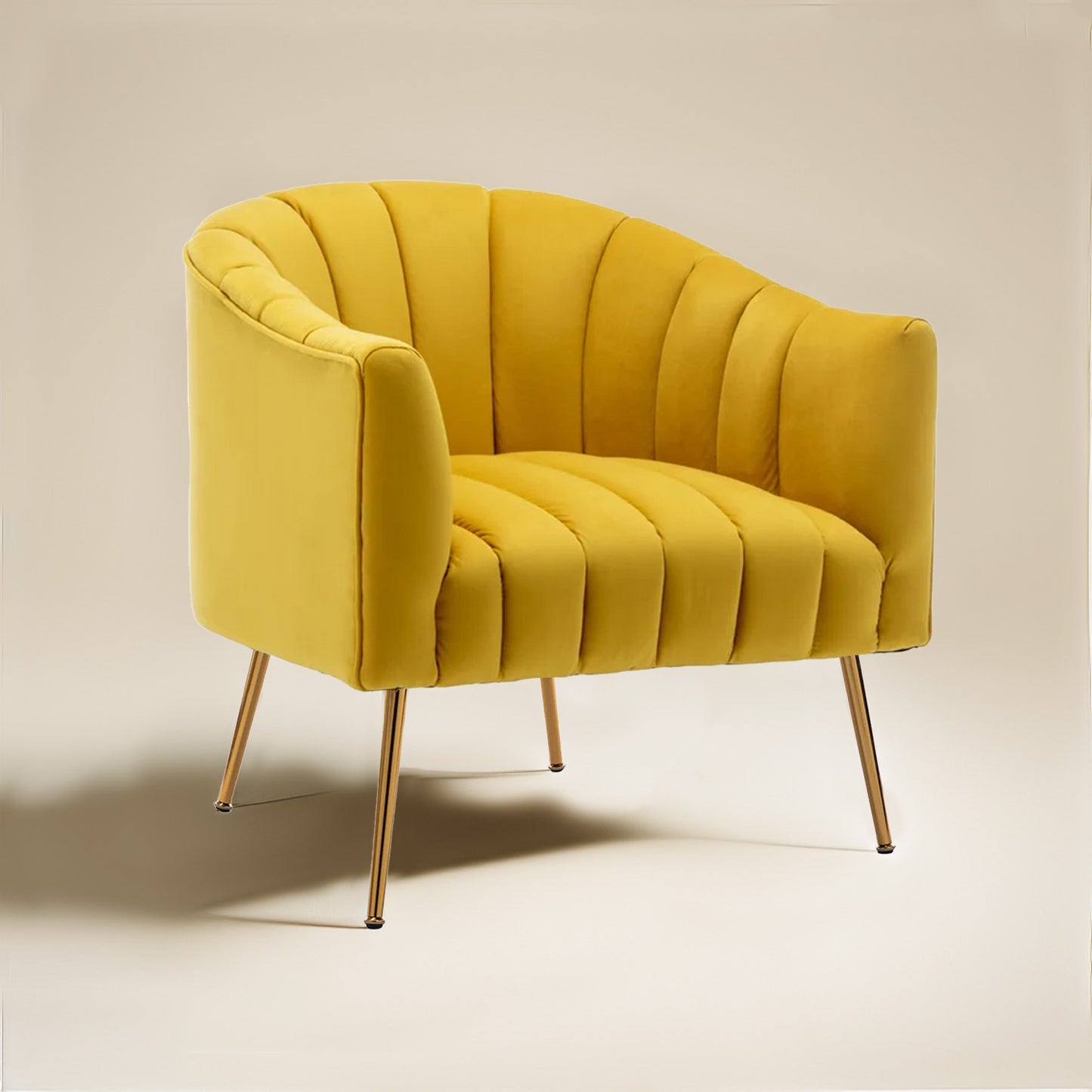 Gilded Lounge Armchair Elegance Velvet Yellow