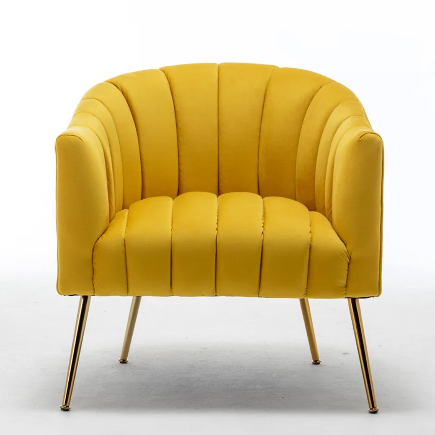 Gilded Lounge Armchair Elegance Velvet Yellow