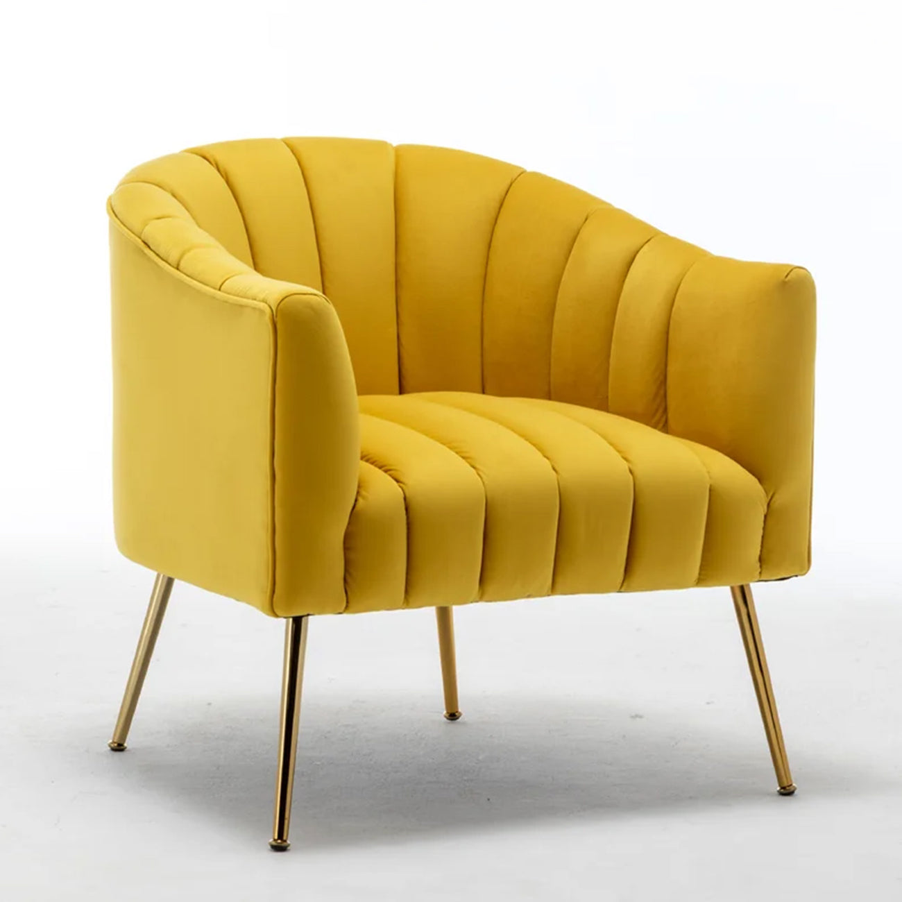 Gilded Lounge Armchair Elegance Velvet Yellow