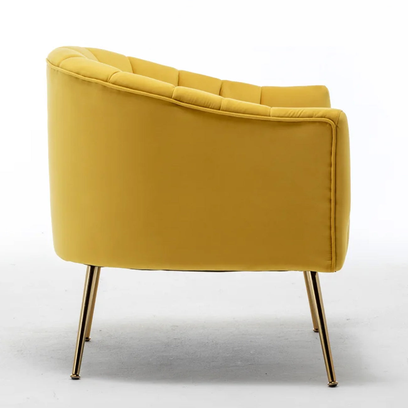 Gilded Lounge Armchair Elegance Velvet Yellow