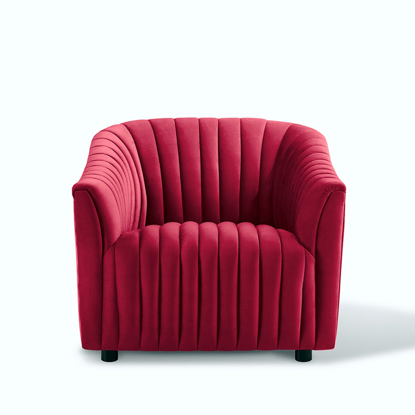 Velvet Single Seater Sofa Red