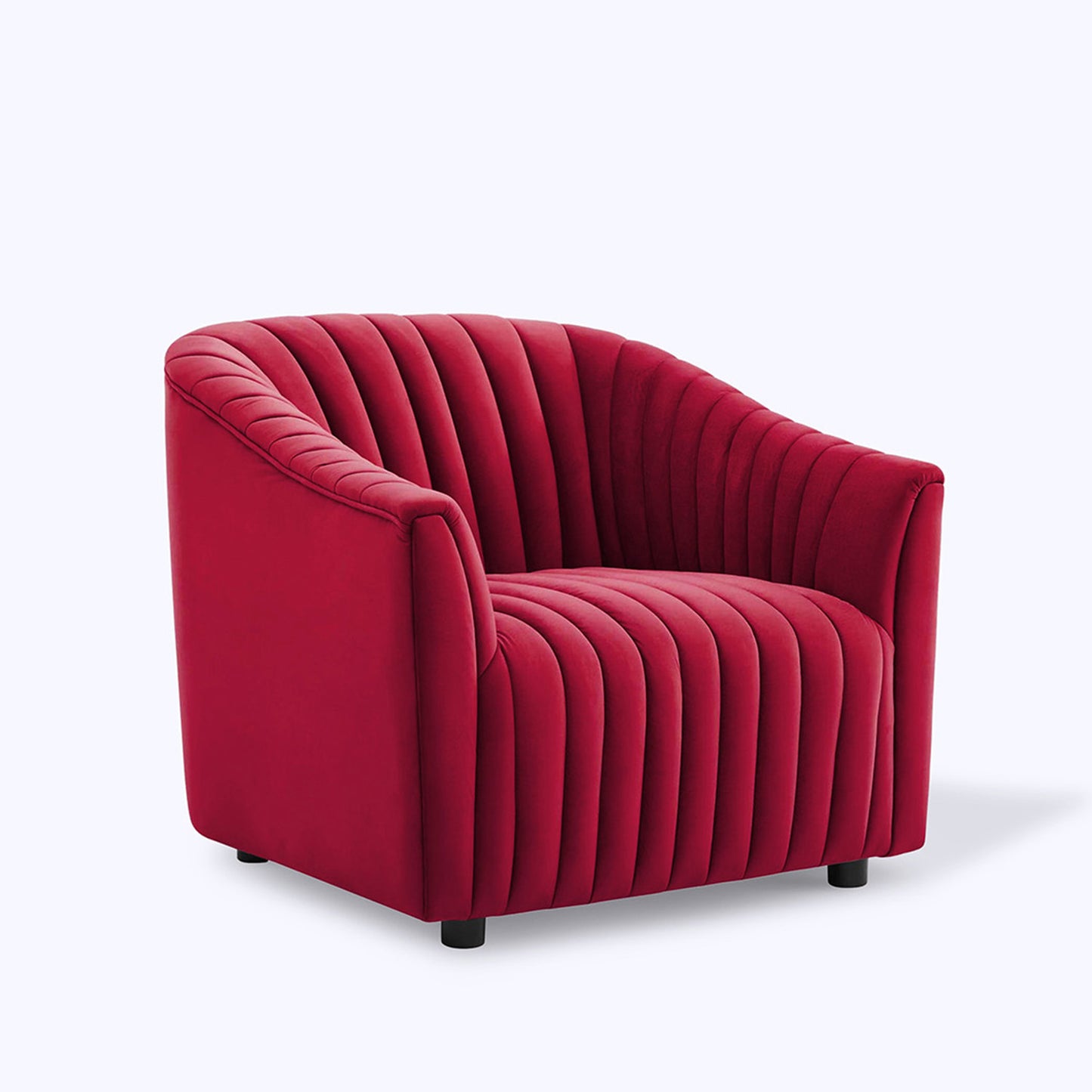 Velvet Single Seater Sofa Red