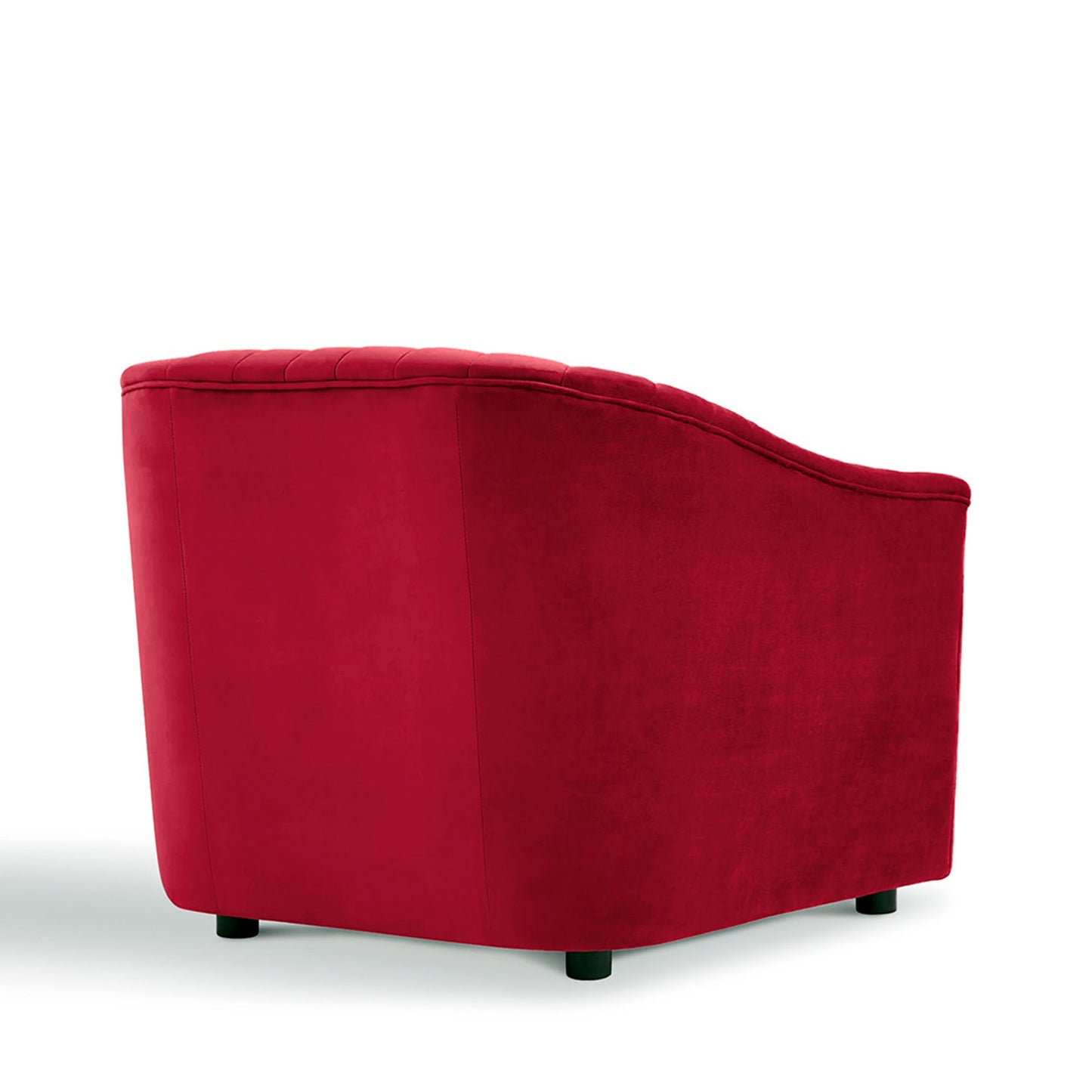 Velvet Single Seater Sofa Red