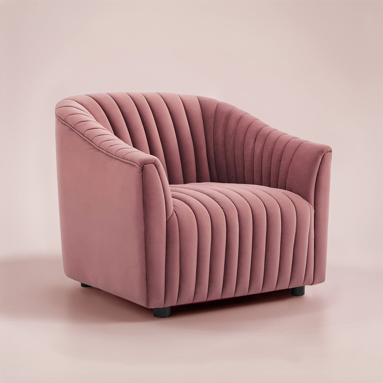 Velvet Single Seater Sofa Pink