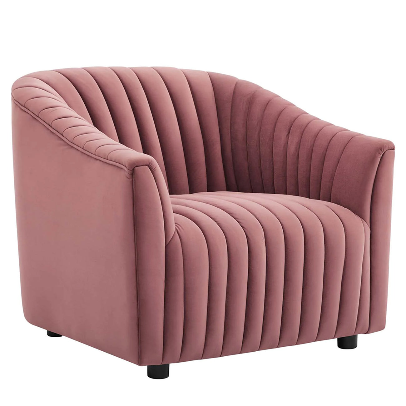 Velvet Single Seater Sofa Pink