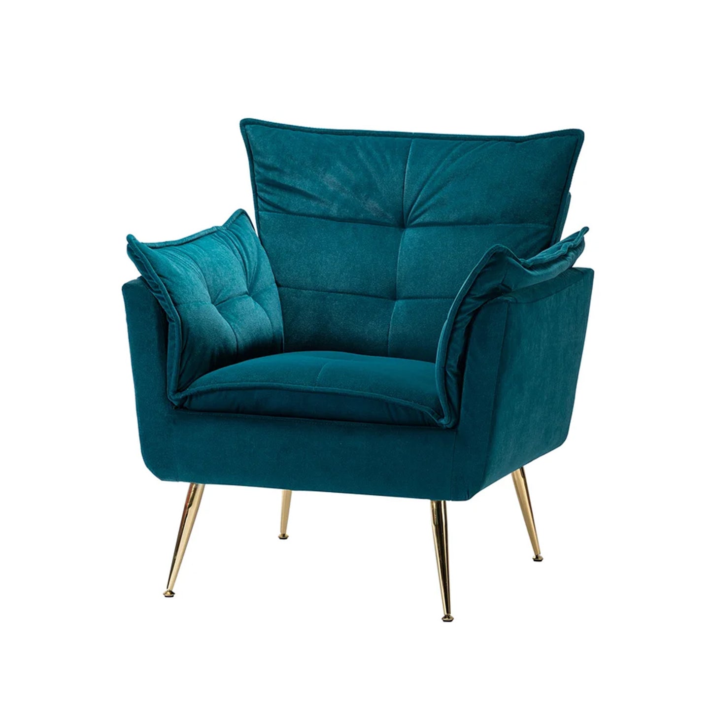 Elegant Chaise Velvet Accent Chair Teal