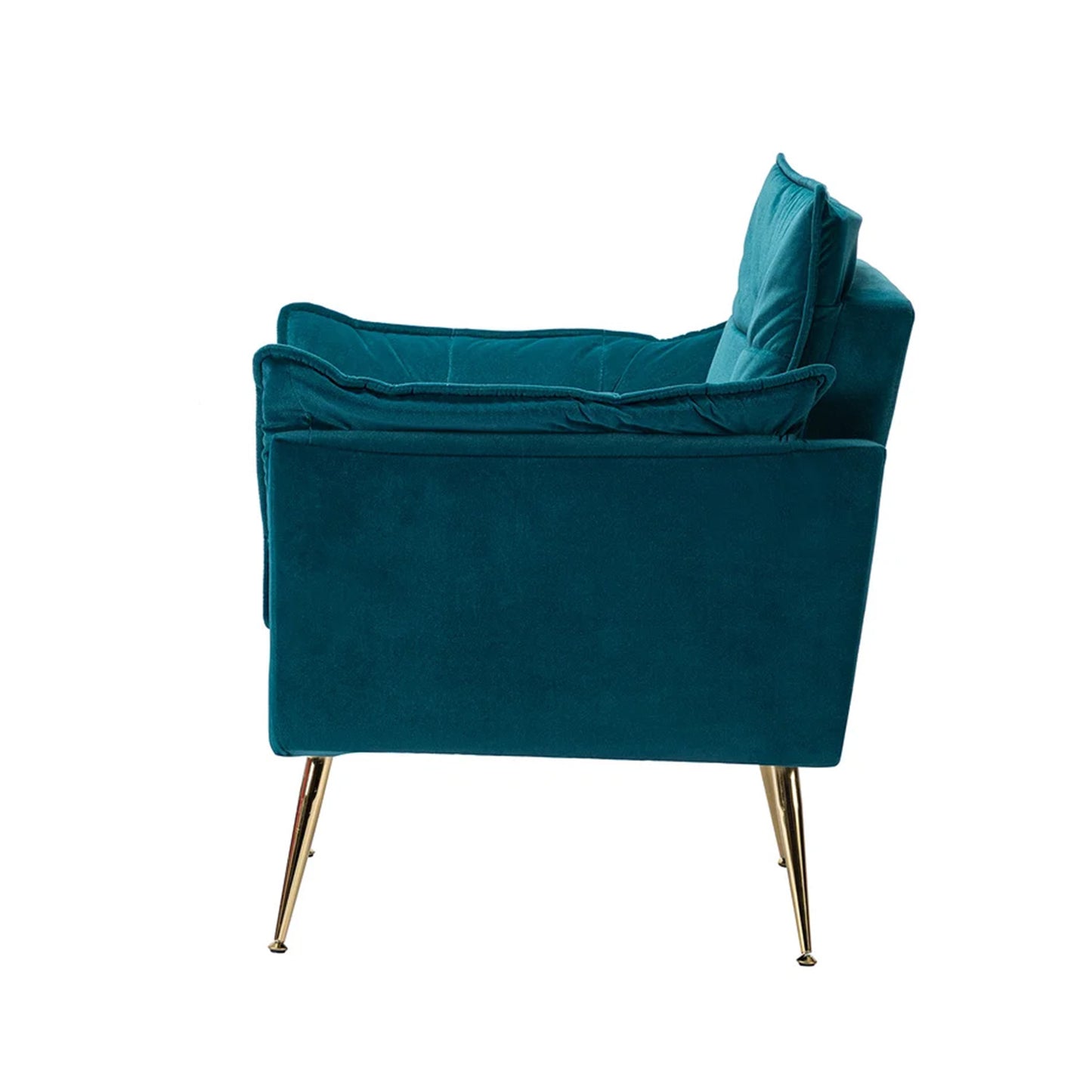 Elegant Chaise Velvet Accent Chair Teal