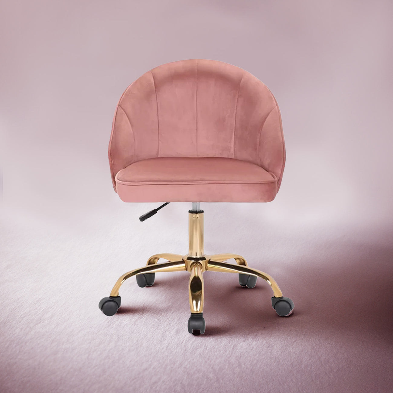 Luxury Tufted Office Chair With Wheels Pink