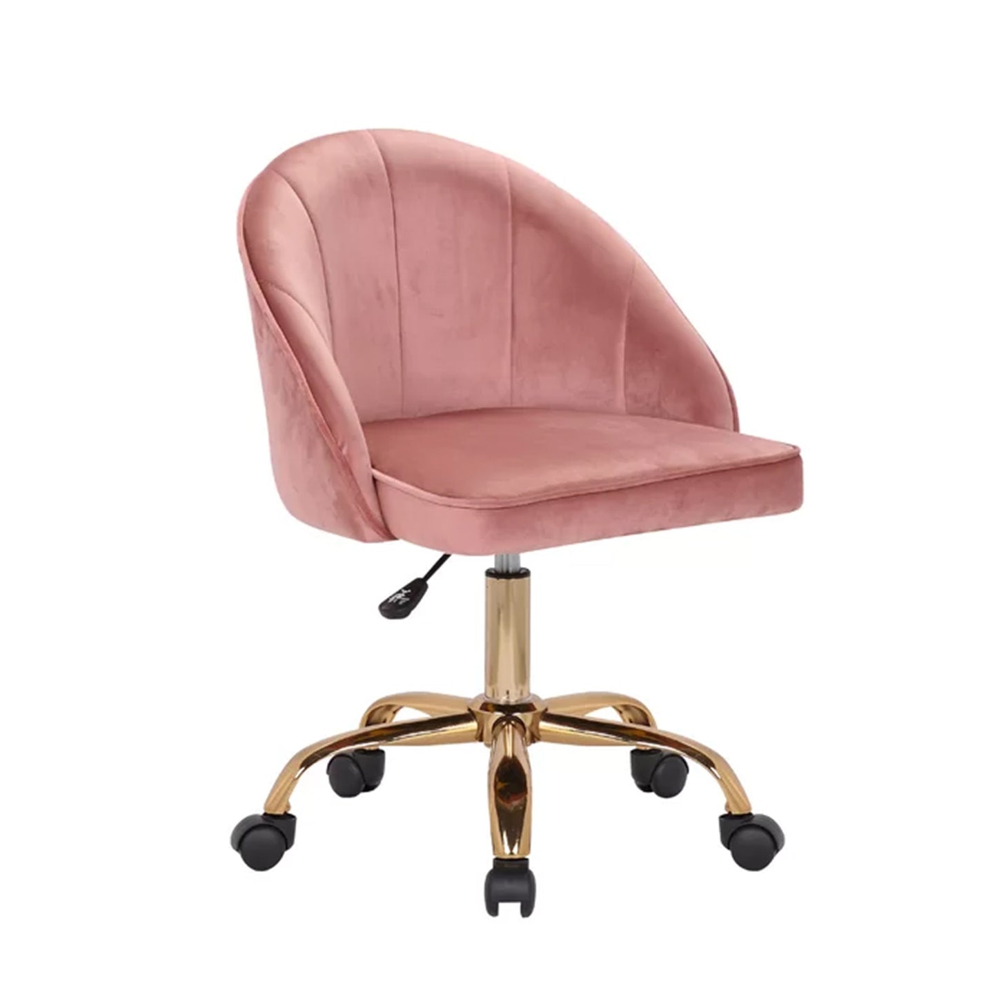 Luxury Tufted Office Chair With Wheels Pink