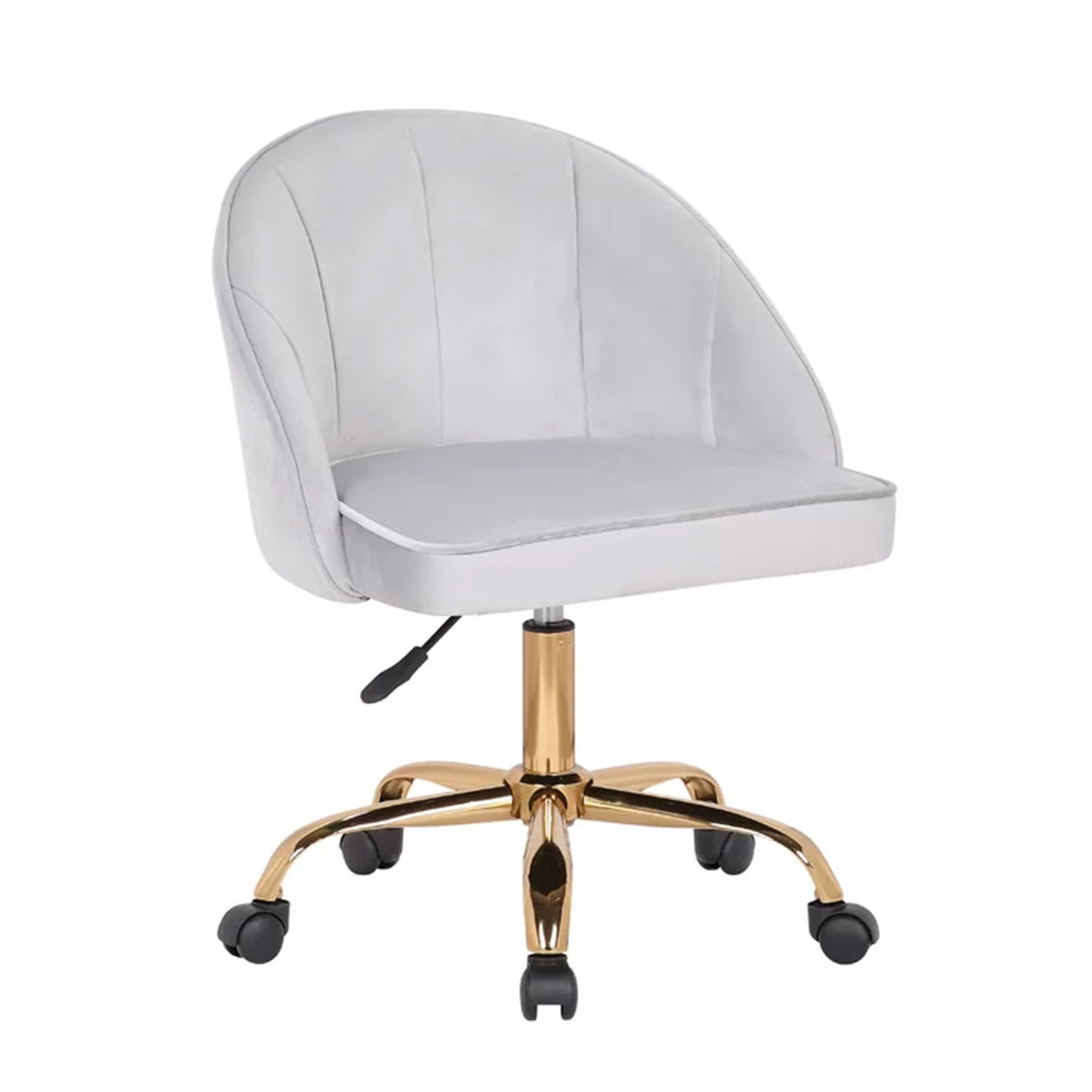 Luxury Tufted Office Chair With Wheels Grey