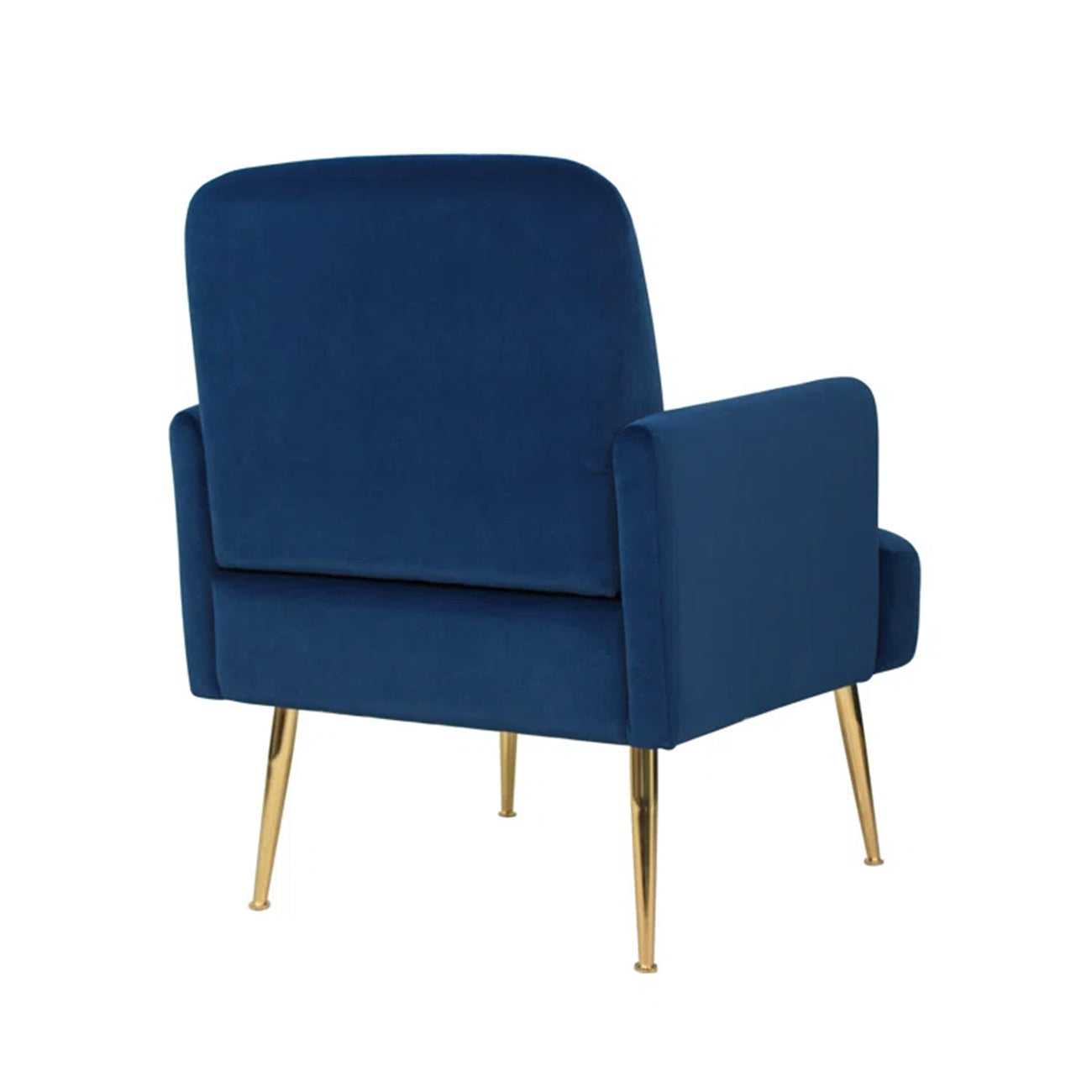 Regal Gold Legs Velvet Accent Chair Blue