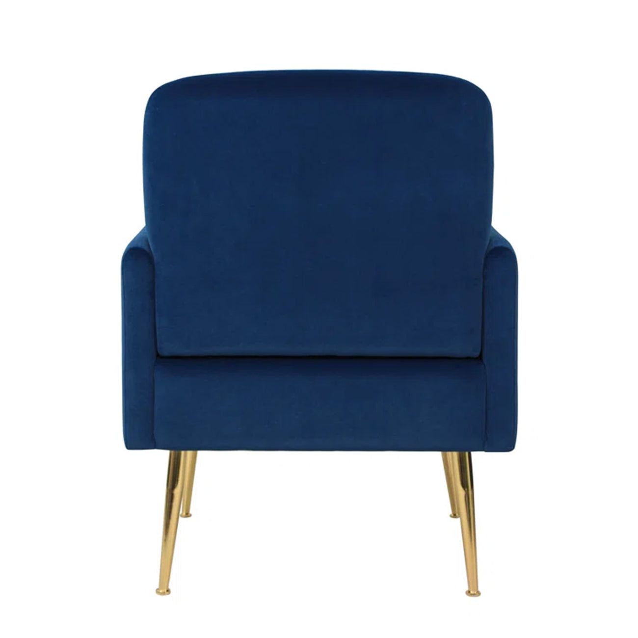 Regal Gold Legs Velvet Accent Chair Blue