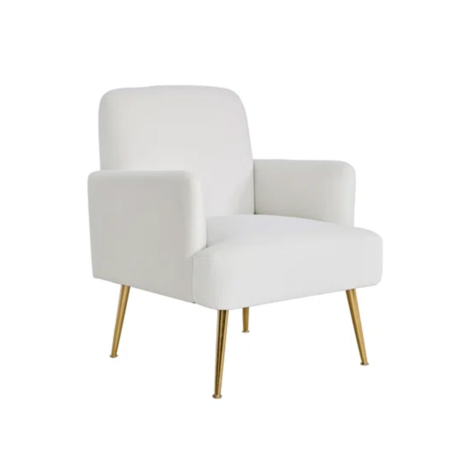 Regal Gold Legs Velvet Accent Chair Cream