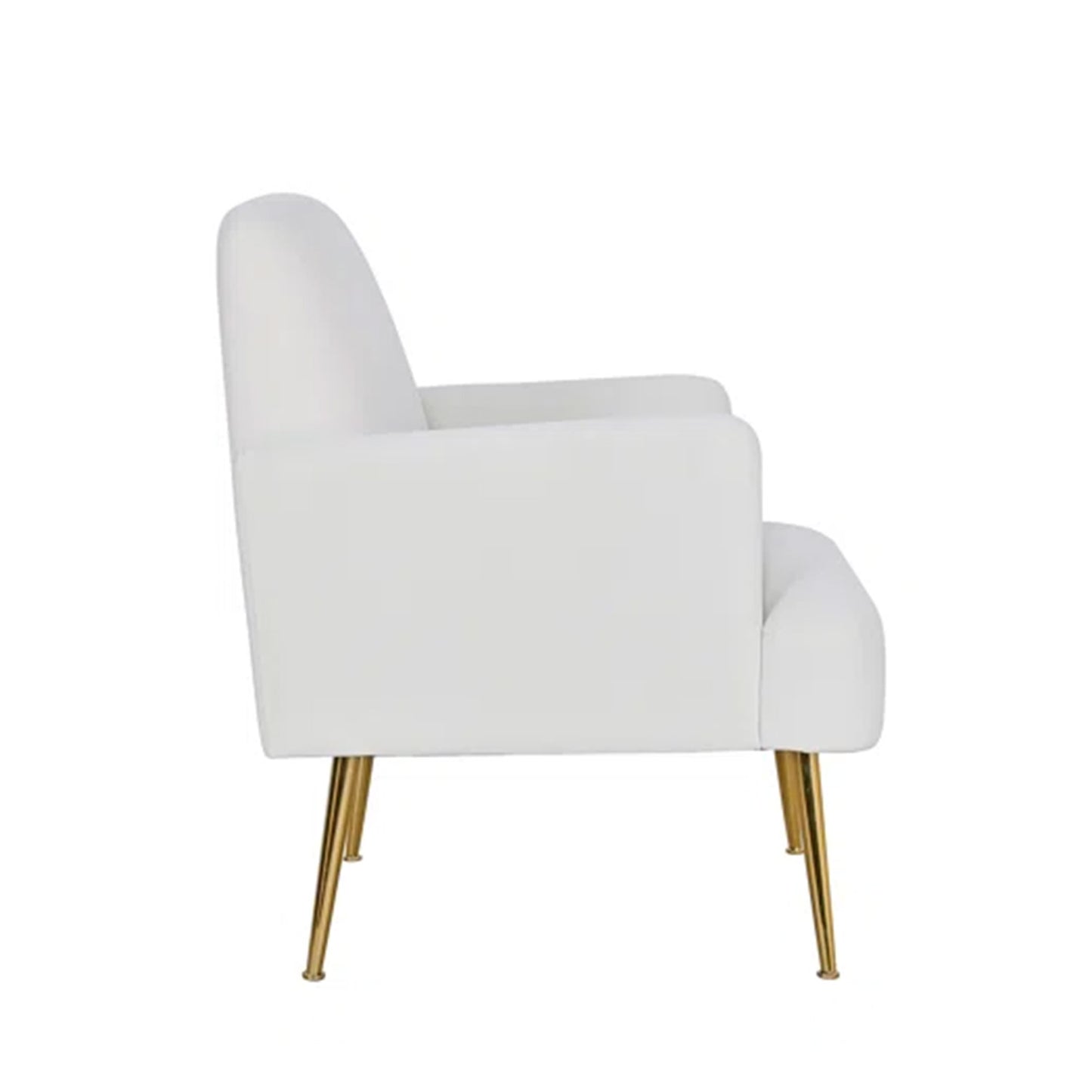 Regal Gold Legs Velvet Accent Chair Cream