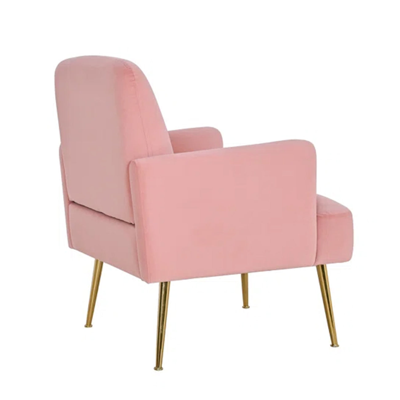 Regal Gold Legs Velvet Accent Chair Rose