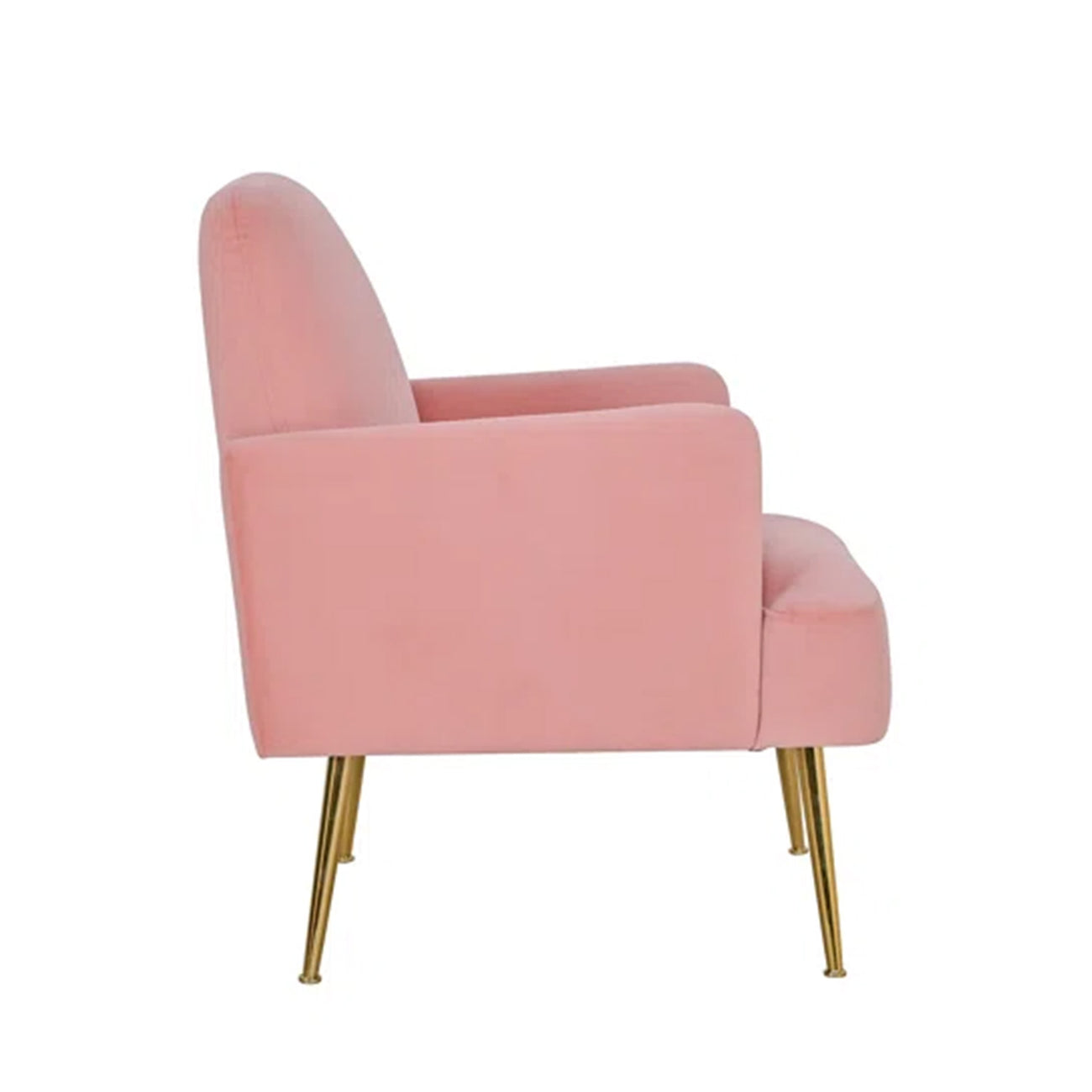 Regal Gold Legs Velvet Accent Chair Rose