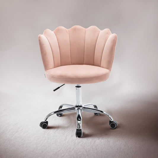 Petals Velvet Office Chair Pink