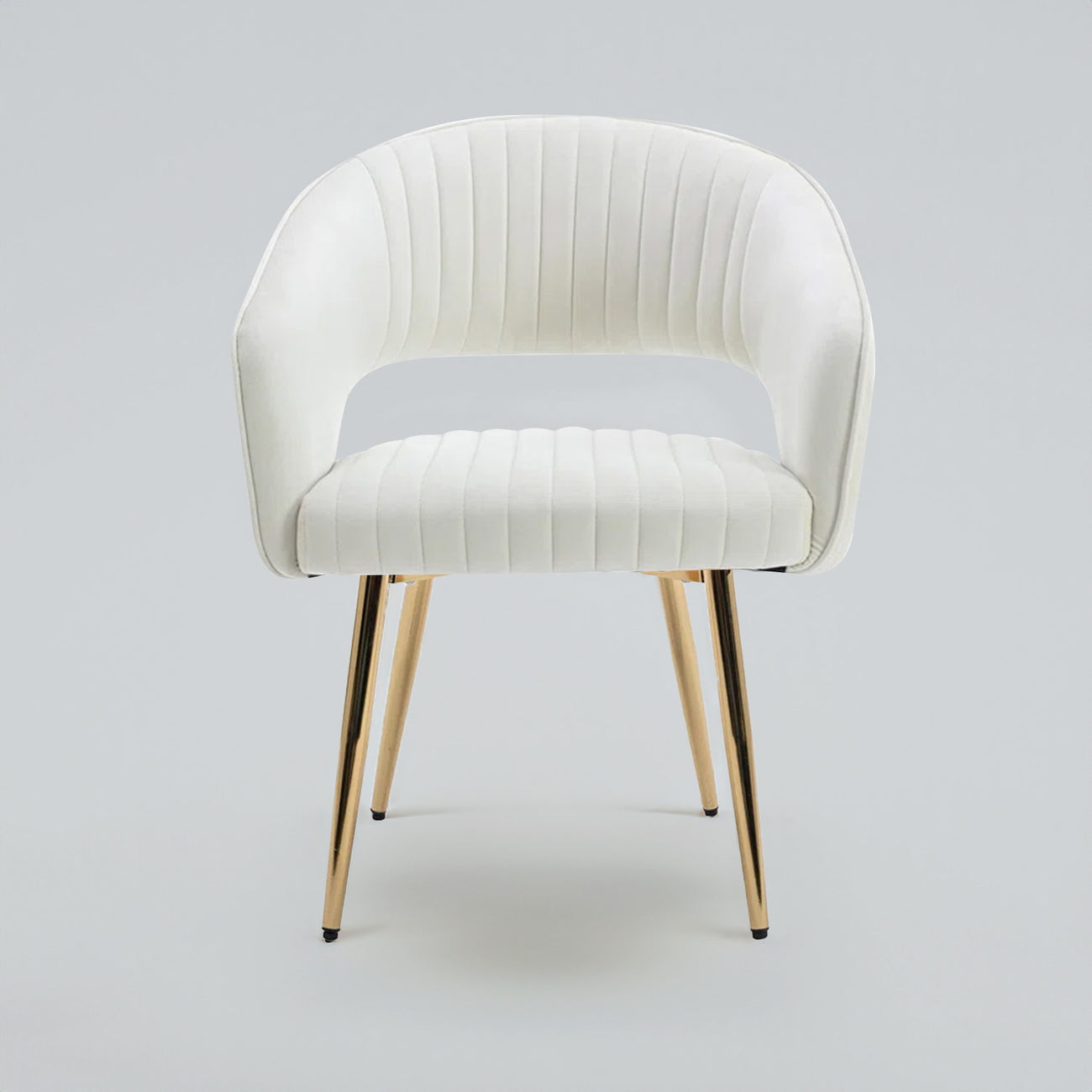 Chic Velvet Lounge Chair Cream