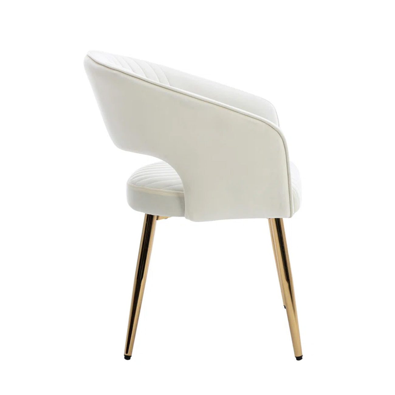 Chic Velvet Lounge Chair Cream