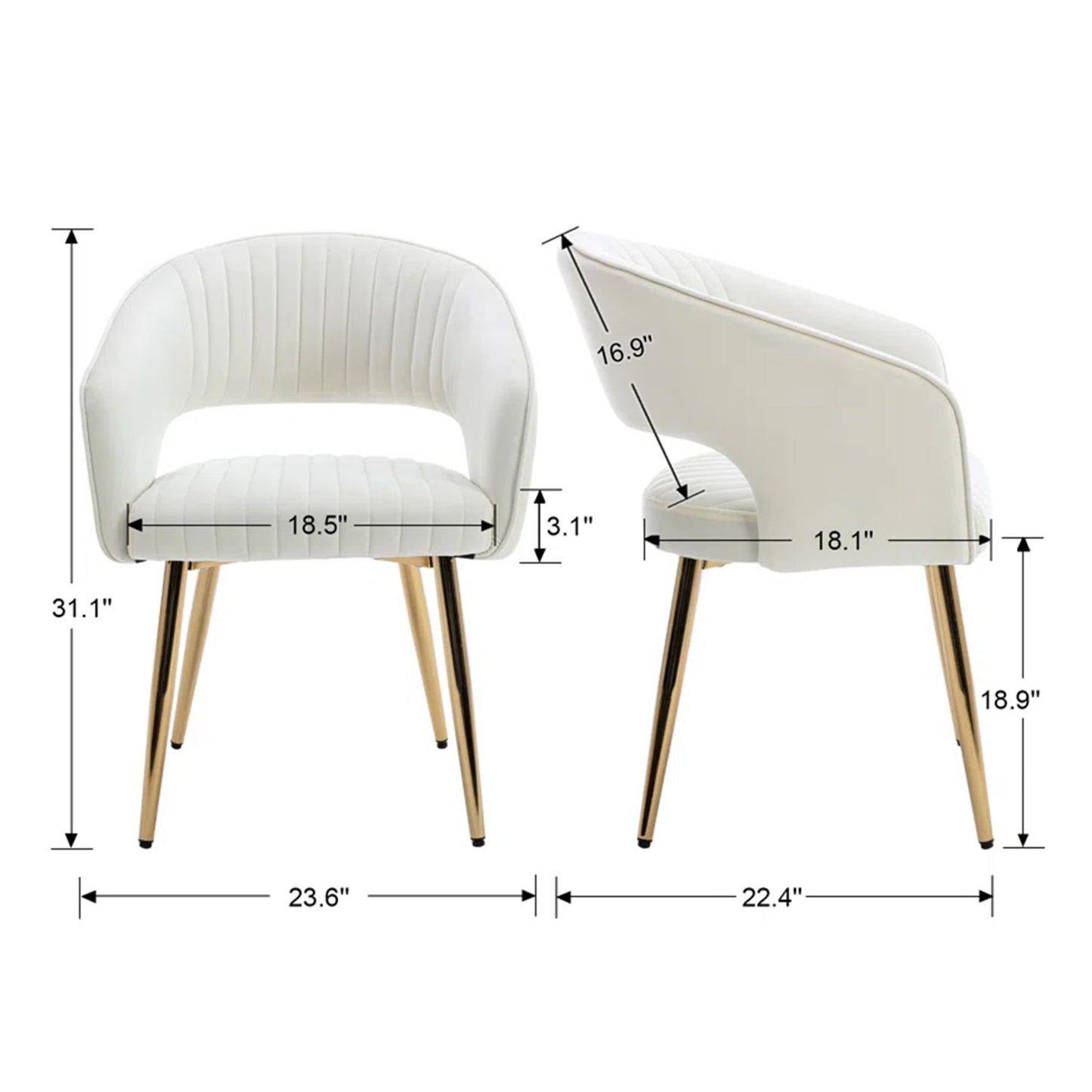 Chic Velvet Lounge Chair Cream