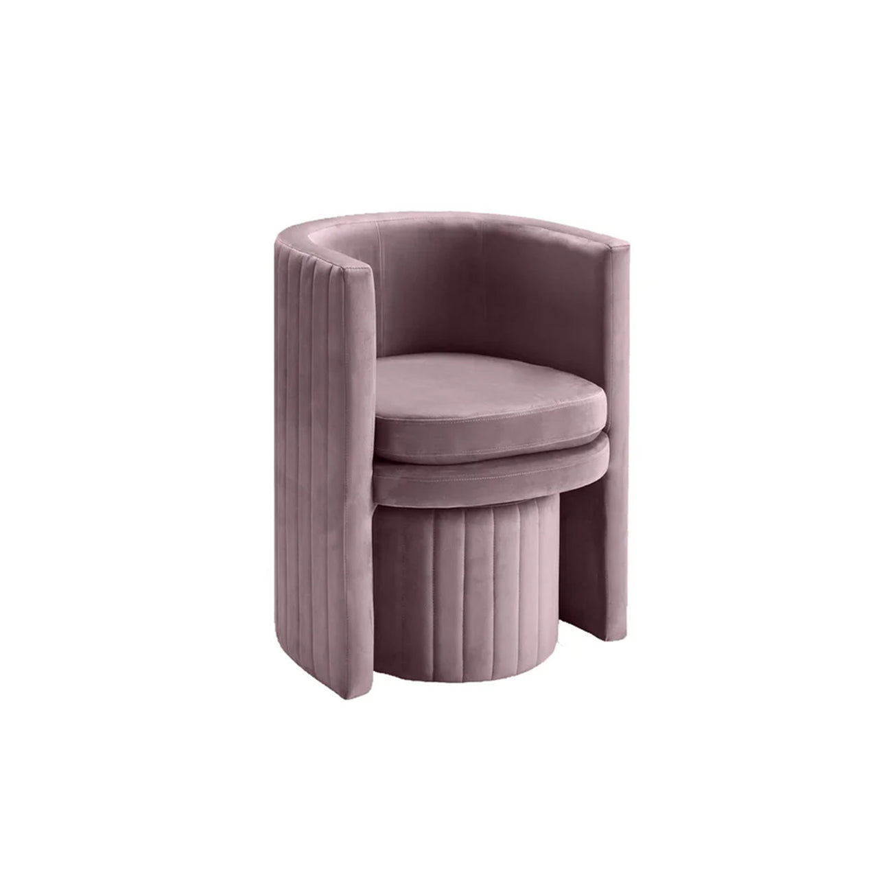 Contemporary Luxe Lounge Chair With Ottoman Footrest Mauve