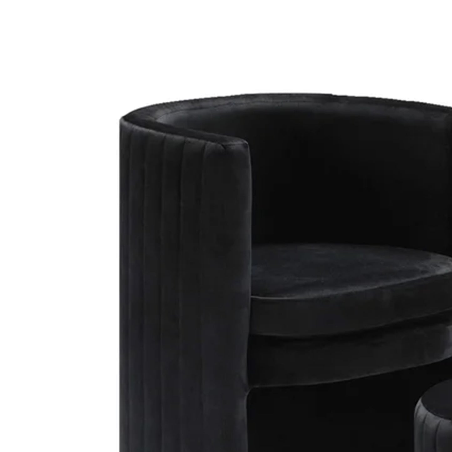 Contemporary Luxe Lounge Chair With Ottoman Footrest Black