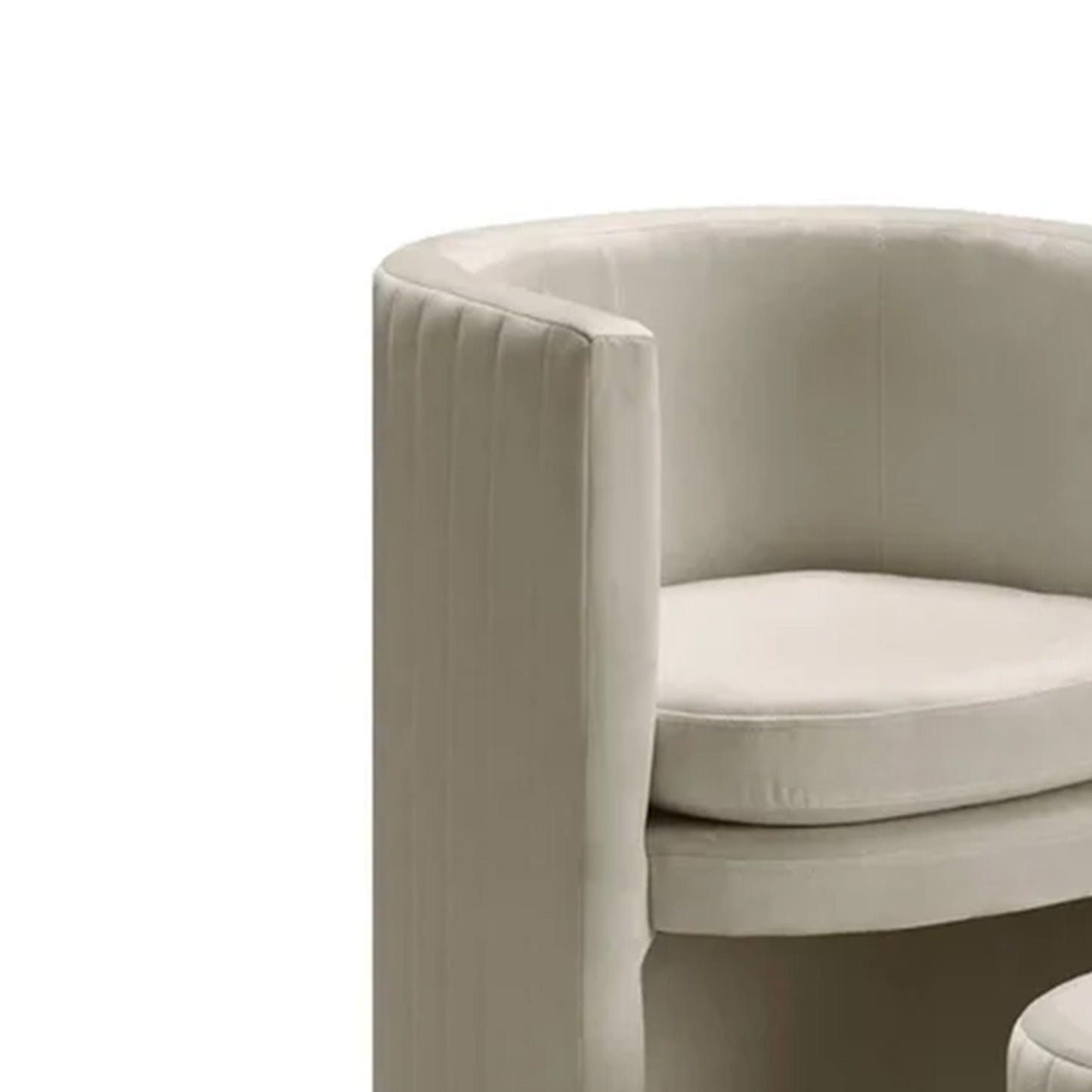 Contemporary Luxe Lounge Chair With Ottoman Footrest Cream