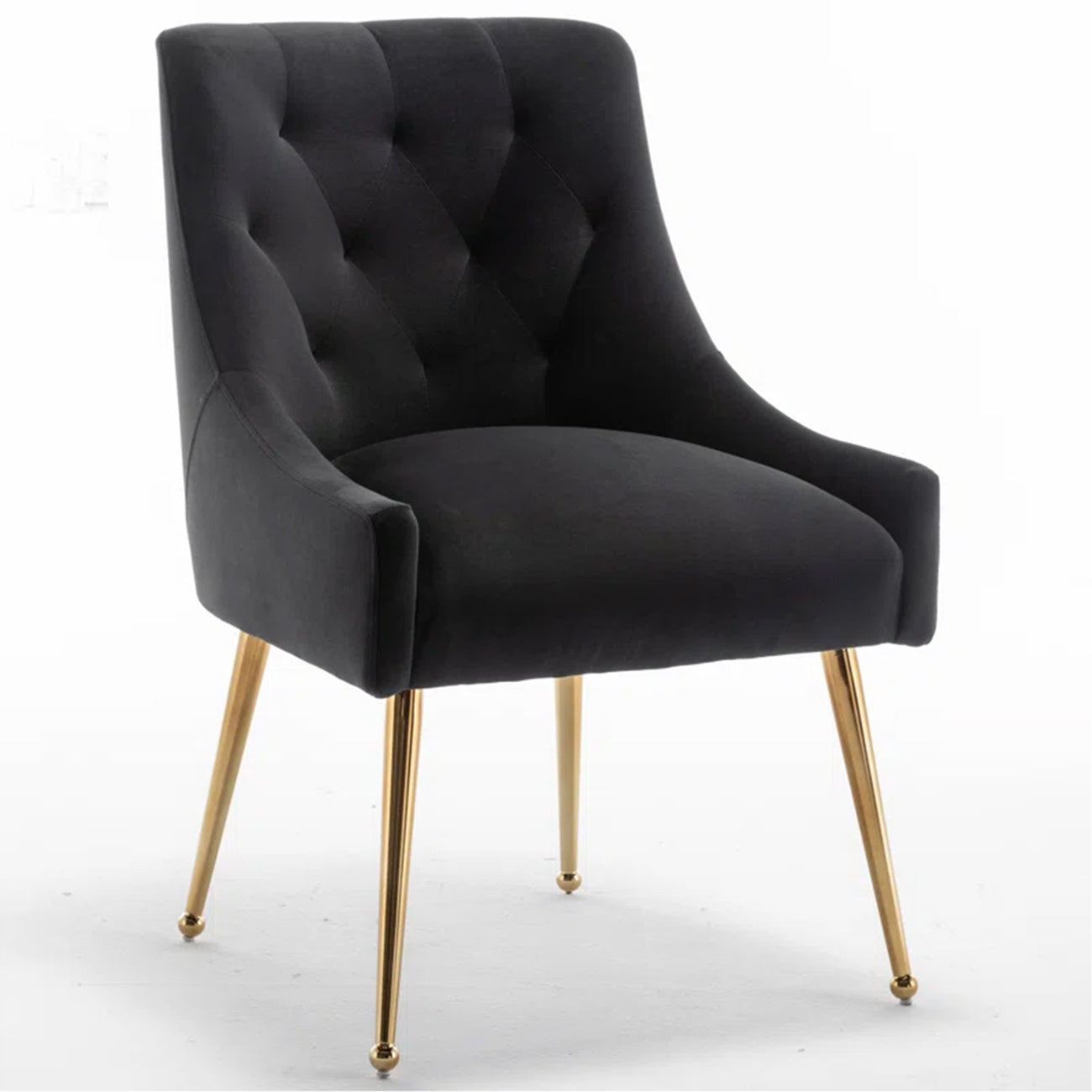 Glamorous Velvet Dining Chair Black