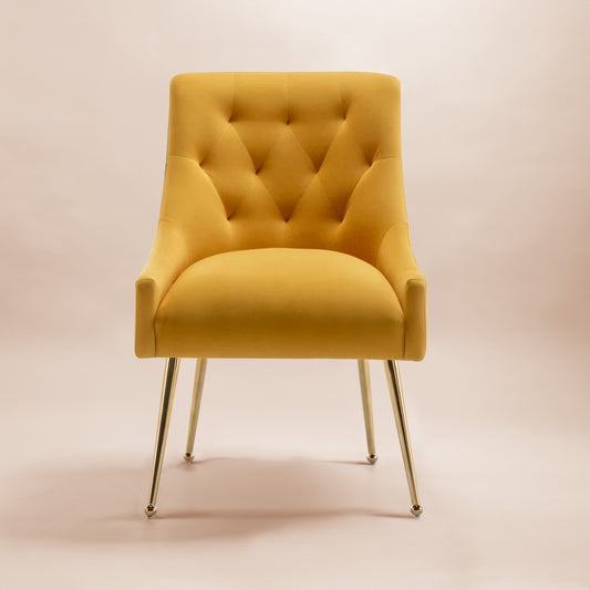 Glamorous Velvet Dining Chair Yellow