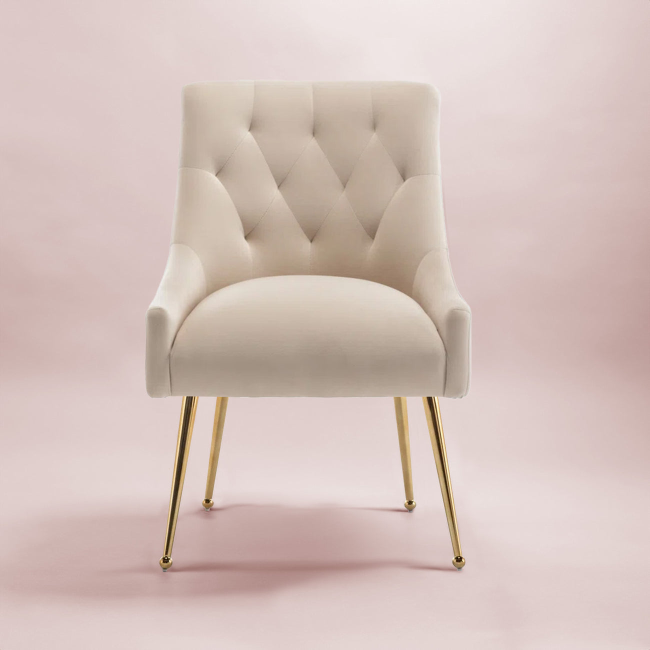 Glamorous Velvet Dining Chair Cream