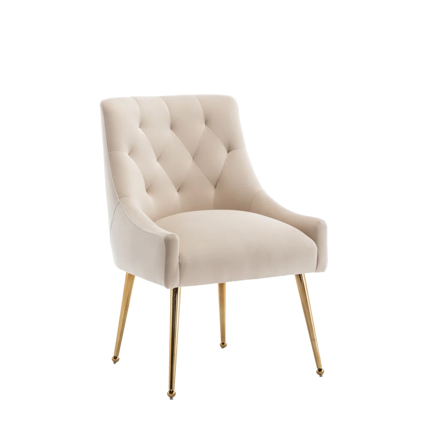 Glamorous Velvet Dining Chair Cream